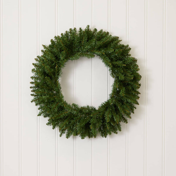 24” Artificial Green Pine Christmas Wreath