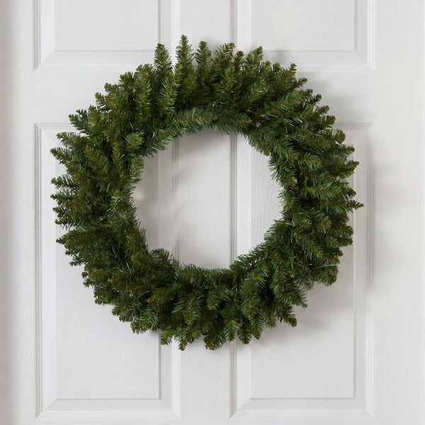 24” Artificial Green Pine Christmas Wreath