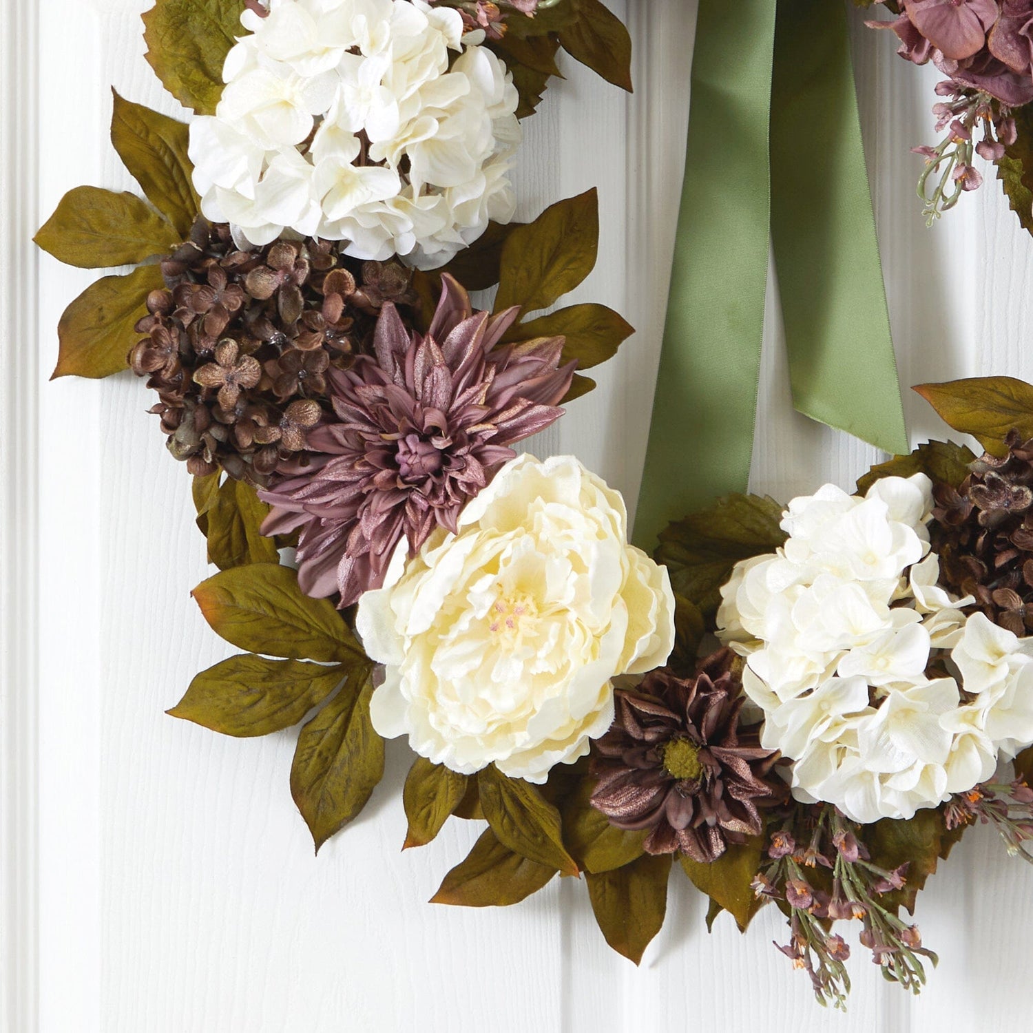 24” Artificial Peony, Dahlia and Hydrangea Wreath