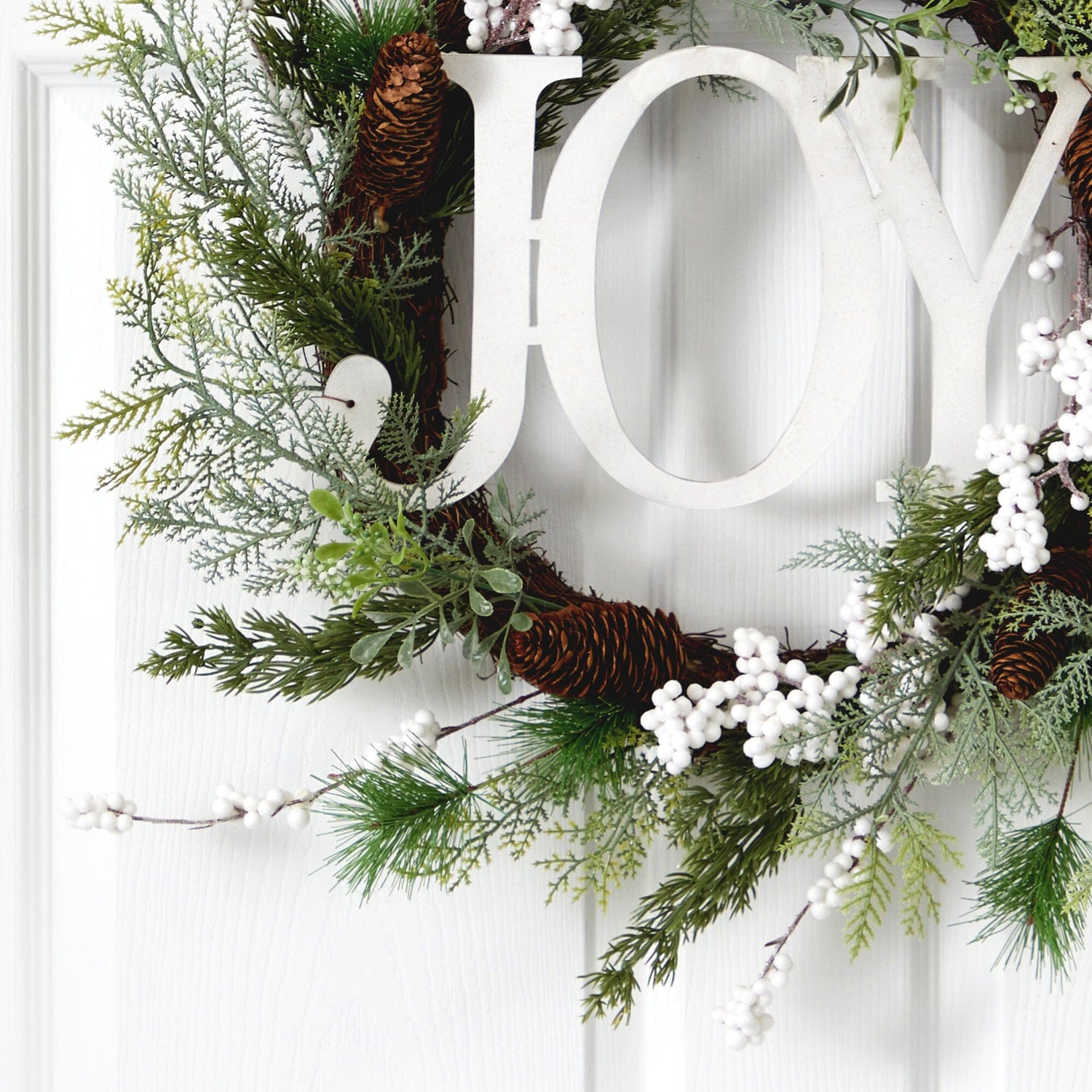 24” Christmas Joy Greenery Holiday Artificial Wreath