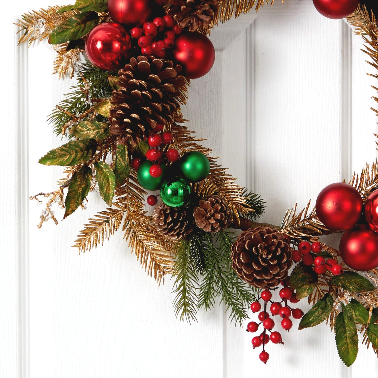 24” Ornament, Pine & Pine cone  Wreath