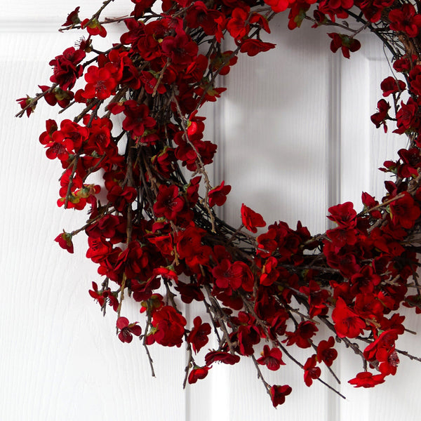 24” Plum Blossom Artificial Wreath