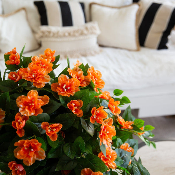 24" UV Resistant Artificial Azalea Hanging Plant (Indoor/Outdoor) - Set of 3