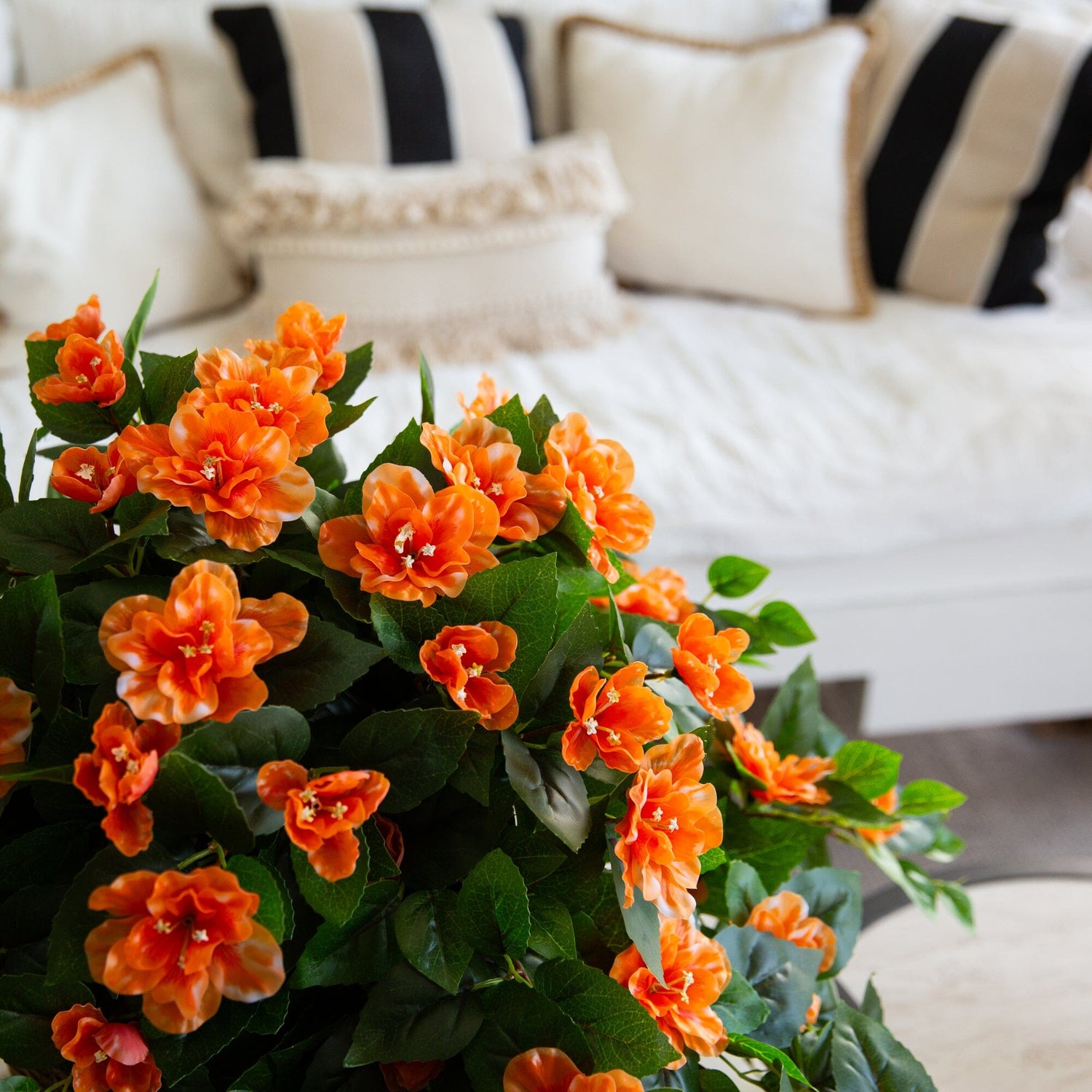 24" UV Resistant Artificial Azalea Hanging Plant (Indoor/Outdoor) - Set of 3