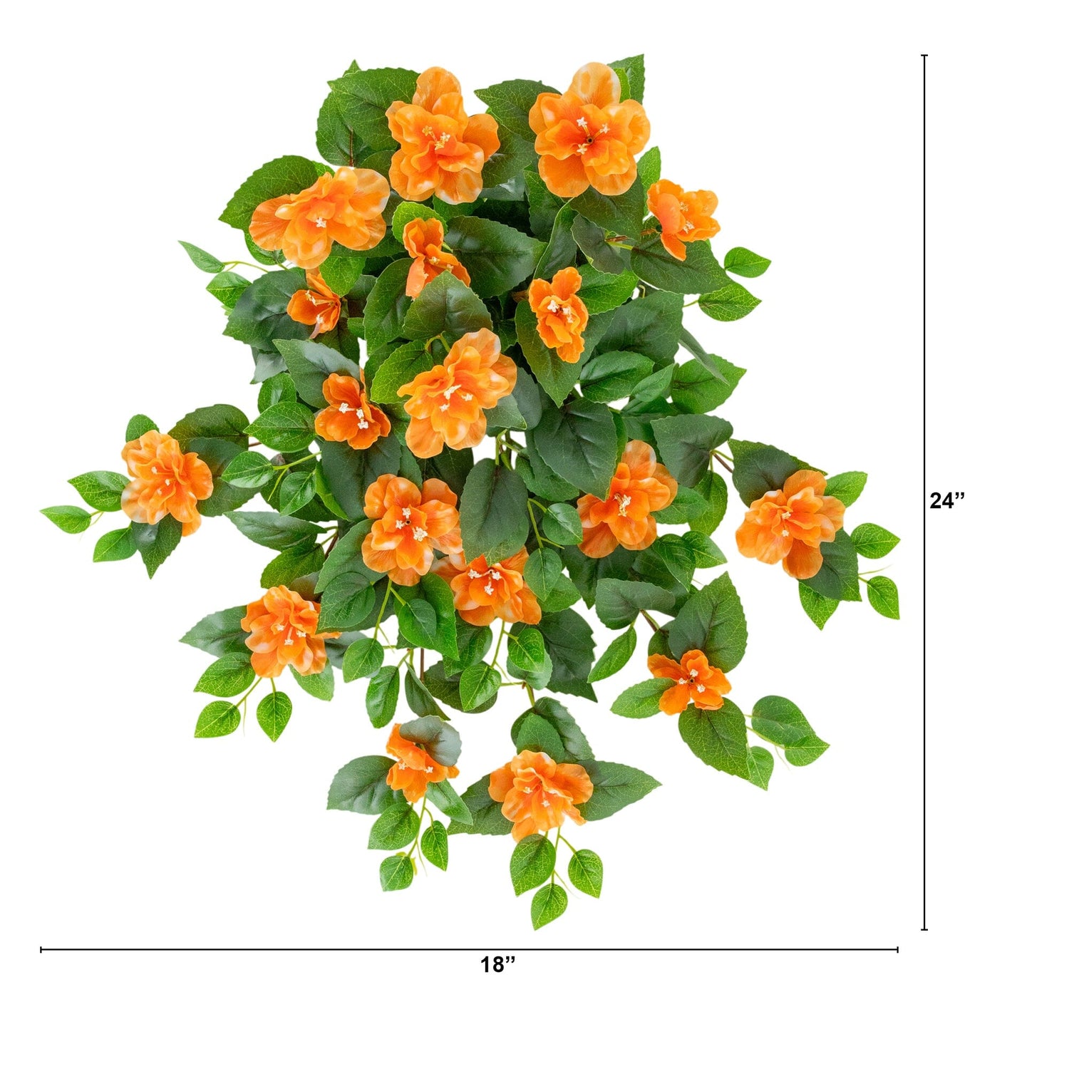 24" UV Resistant Artificial Azalea Hanging Plant (Indoor/Outdoor) - Set of 3