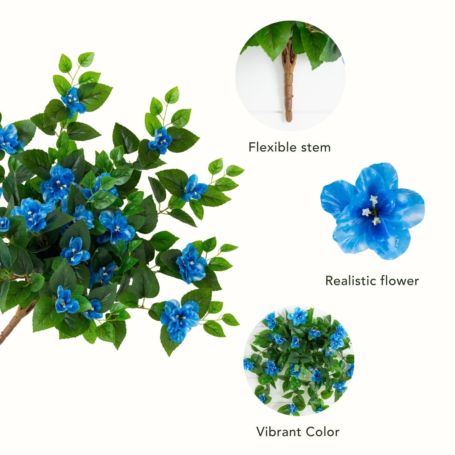 24" UV Resistant Artificial Azalea Hanging Plant (Indoor/Outdoor) - Set of 3