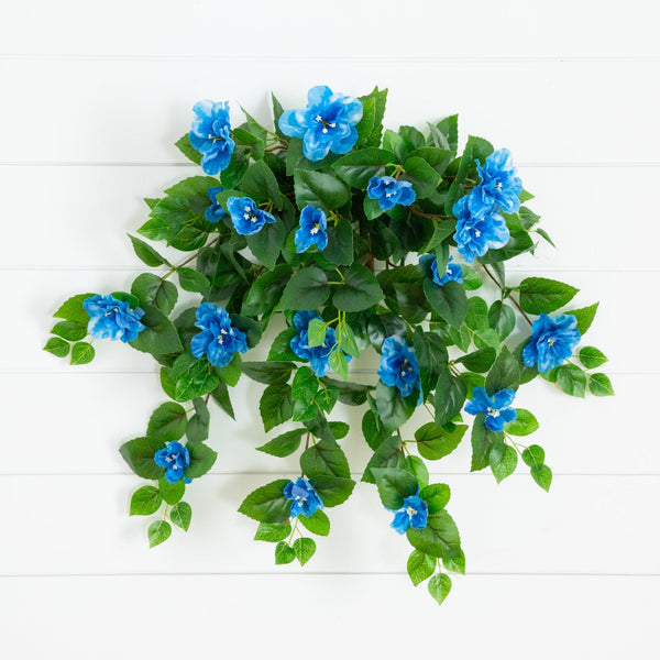 24" UV Resistant Artificial Azalea Hanging Plant (Indoor/Outdoor) - Set of 3