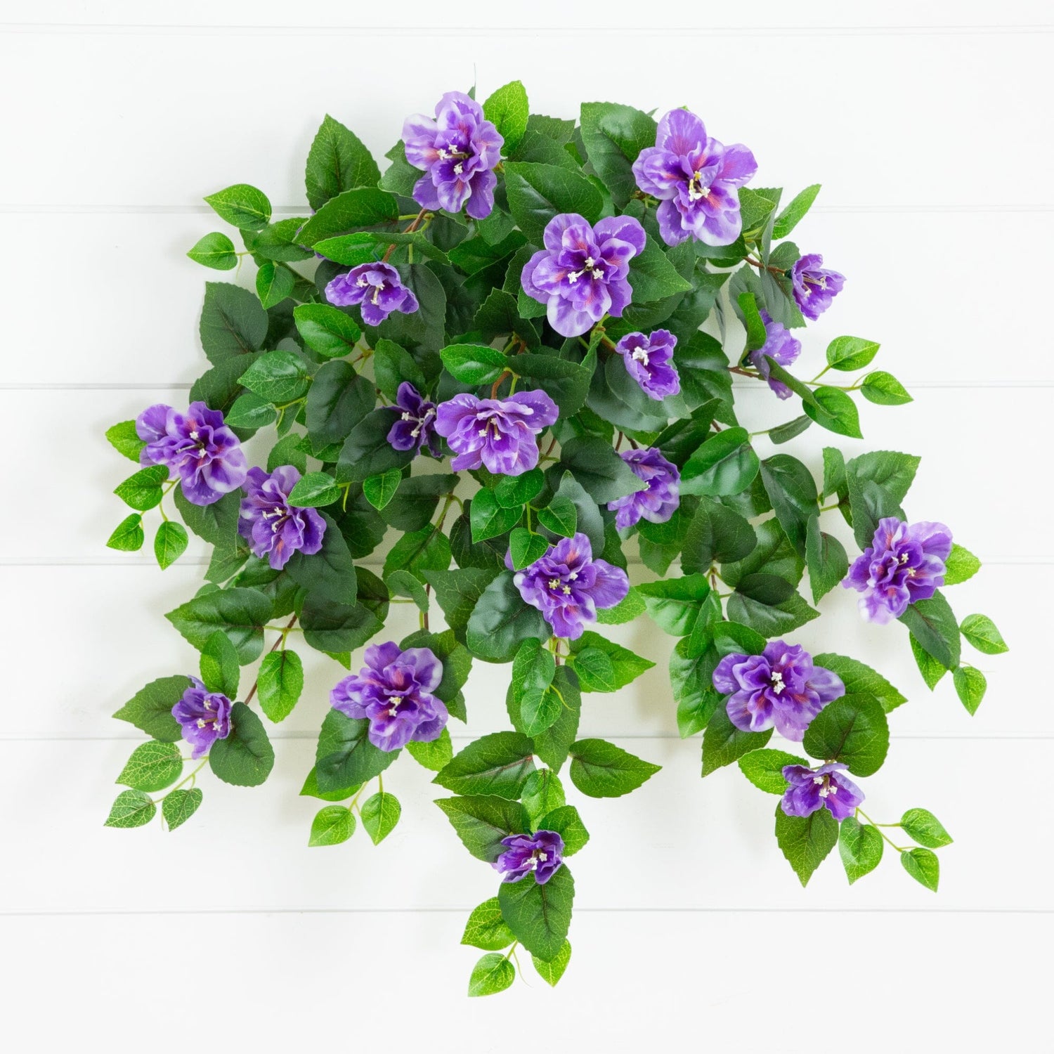 24" UV Resistant Artificial Azalea Hanging Plant (Indoor/Outdoor) - Set of 3