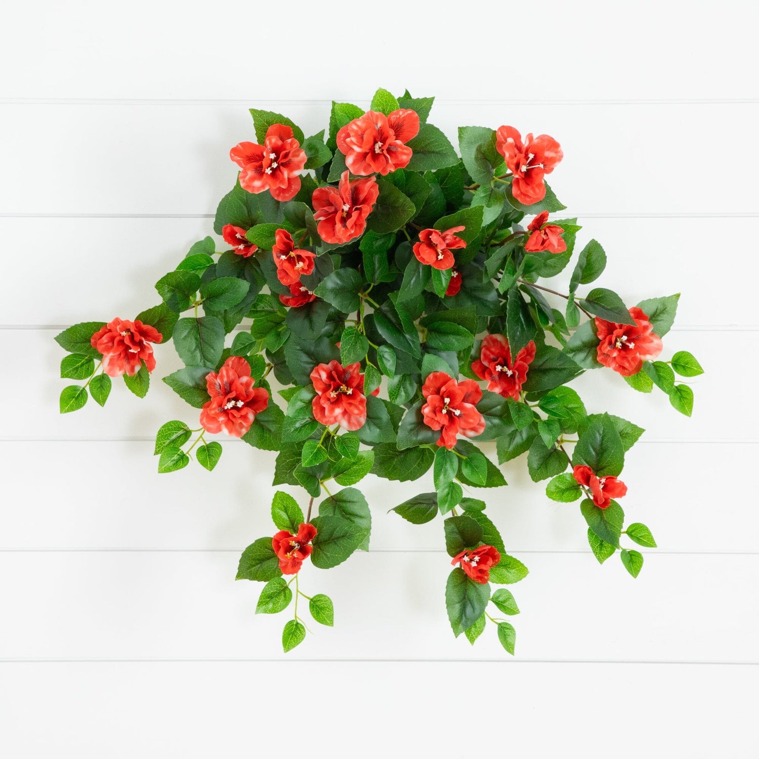24" UV Resistant Artificial Azalea Hanging Plant (Indoor/Outdoor) - Set of 3