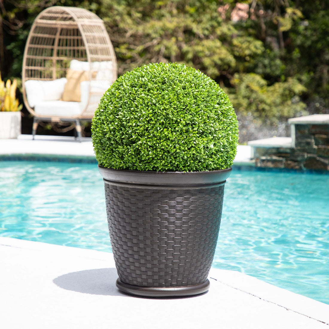 indoor boxwood plant 24” UV Resistant Artificial Boxwood Ball (Indoor/Outdoor) – Nearly Natural