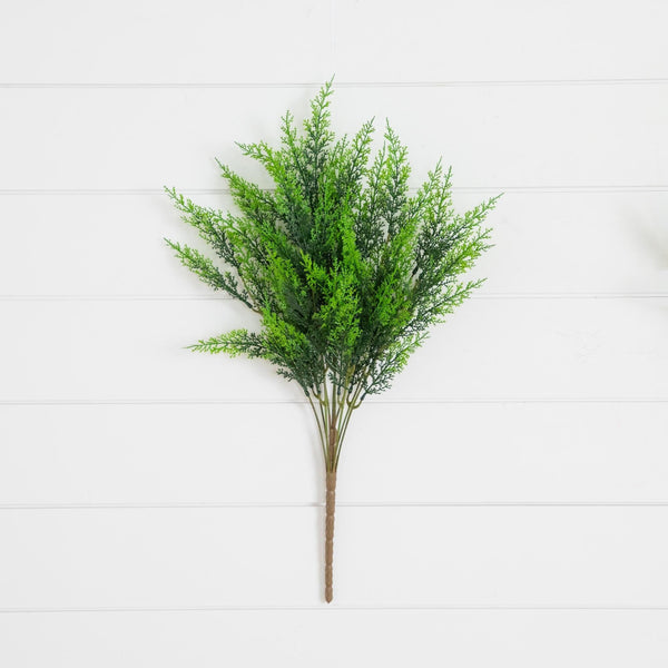 24” UV Resistant Artificial Cedar Bush (Indoor/Outdoor) - Set of 2