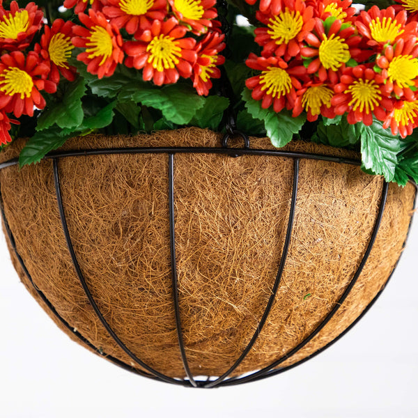 24" UV Resistant Artificial Chrysanthemum Hanging Basket (Indoor/Outdoor)