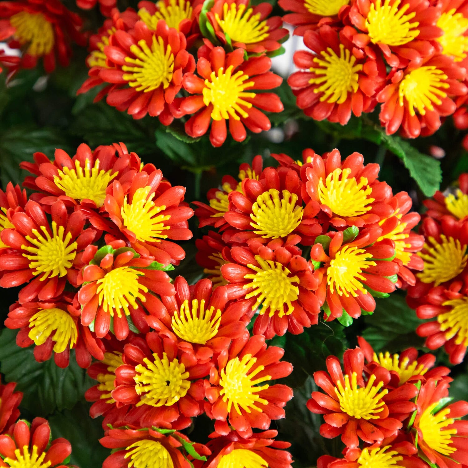 24" UV Resistant Artificial Chrysanthemum Hanging Basket (Indoor/Outdoor)