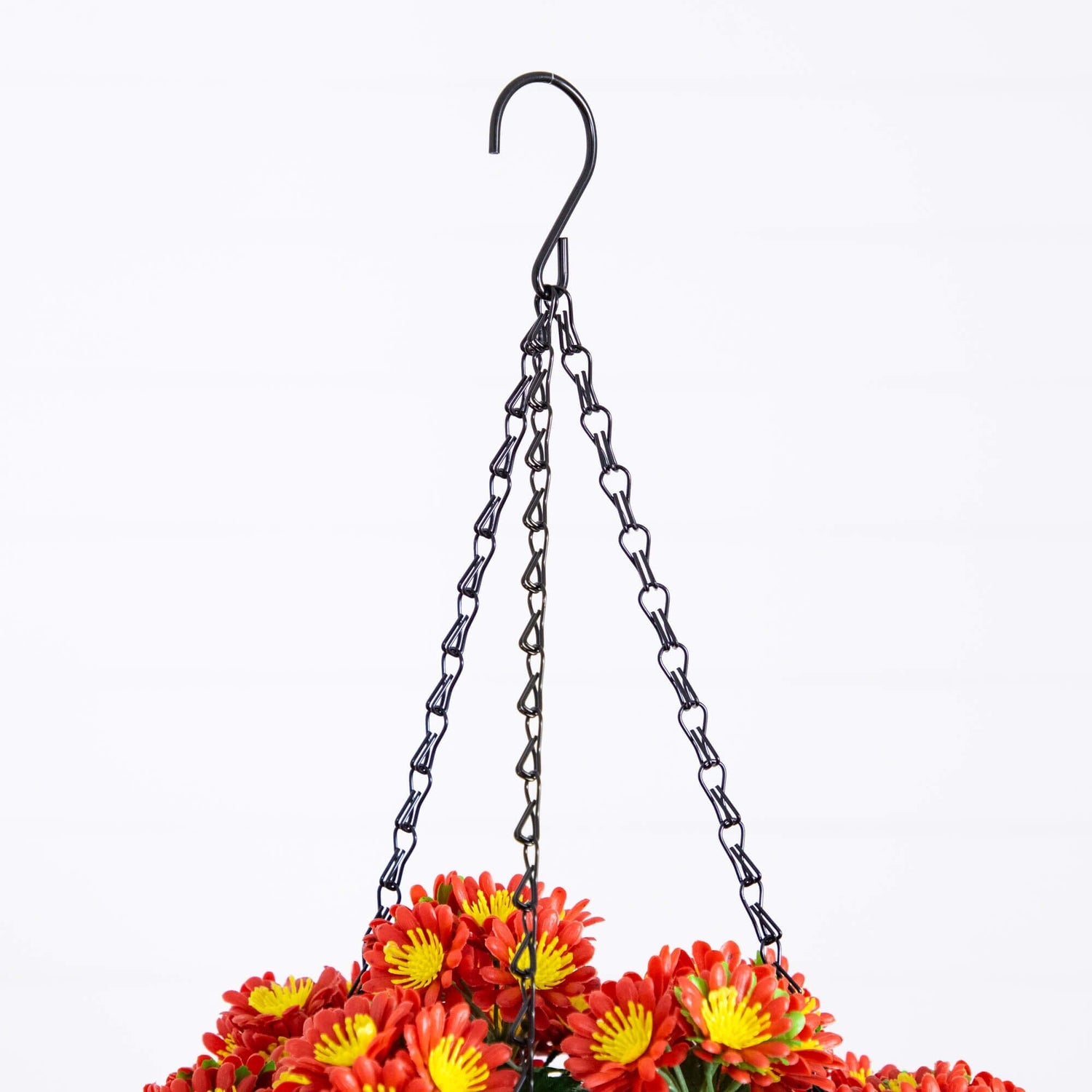 24" UV Resistant Artificial Chrysanthemum Hanging Basket (Indoor/Outdoor)
