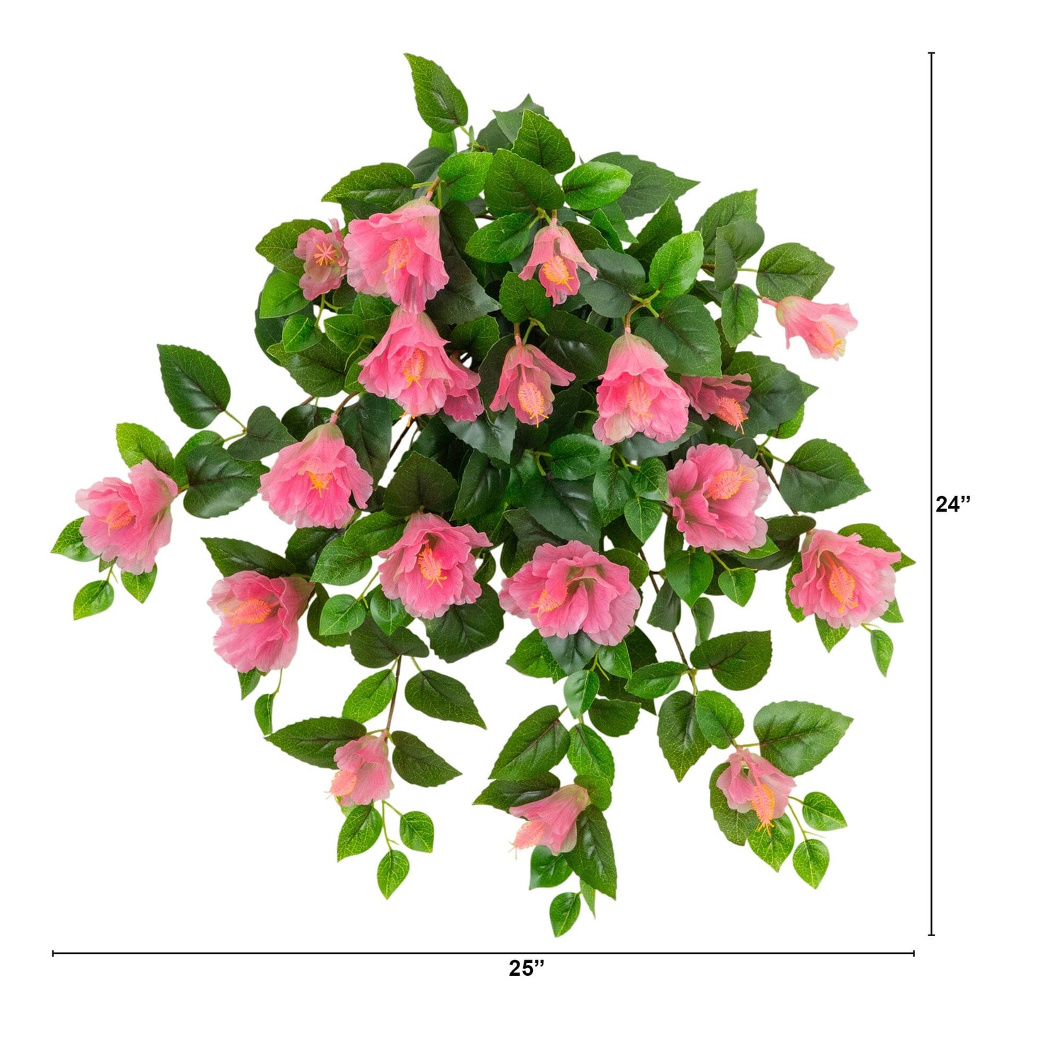 24" UV Resistant Artificial Hibiscus Hanging Plant (Indoor/Outdoor) - Set of 2
