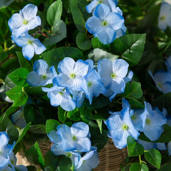 24" UV Resistant Artificial Hydrangea Hanging Plant (Indoor/Outdoor) - Set of 2