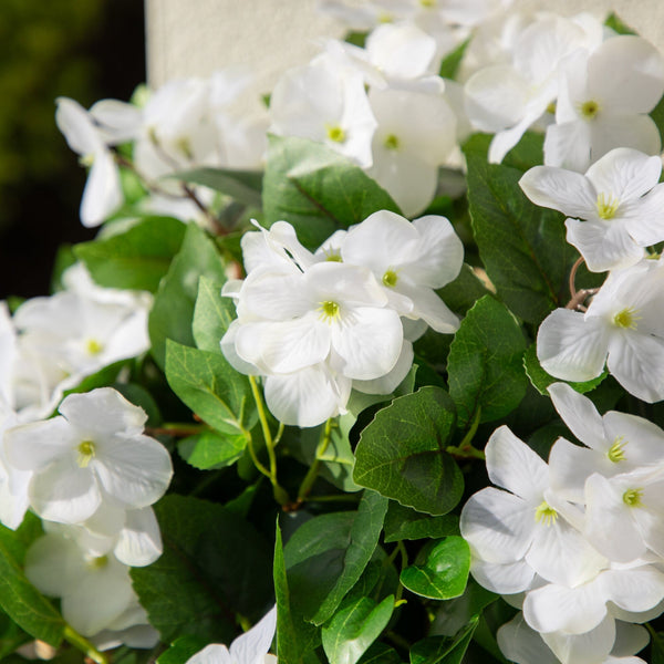 24" UV Resistant Artificial Hydrangea Hanging Plant (Indoor/Outdoor) - Set of 2