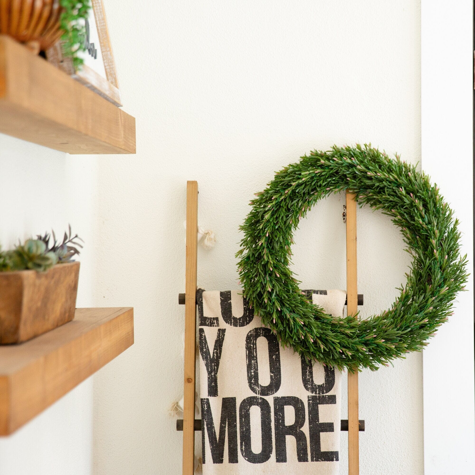 24” UV Resistant Rosemary Artificial Wreath (Indoor/Outdoor