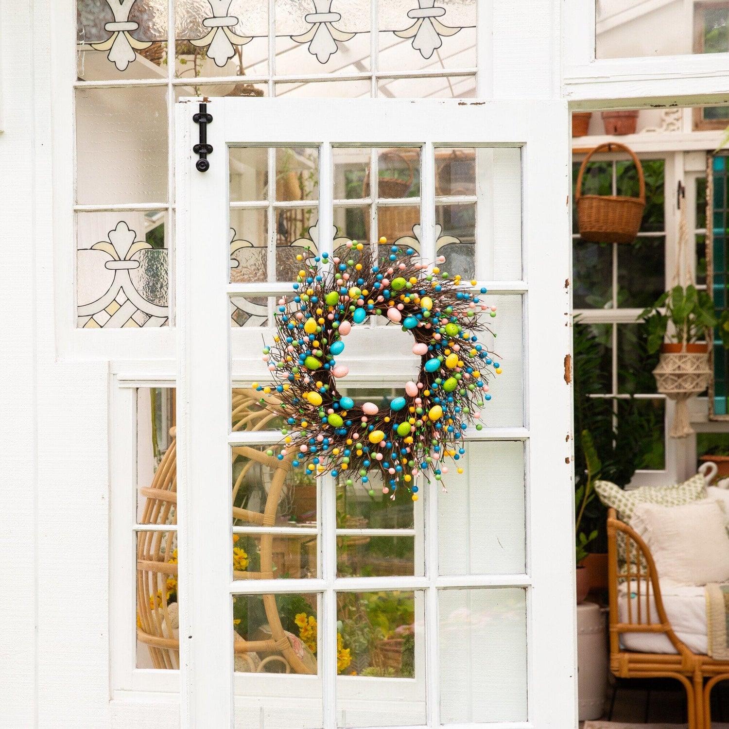 24" Artificial Easter Egg Twig Wreath