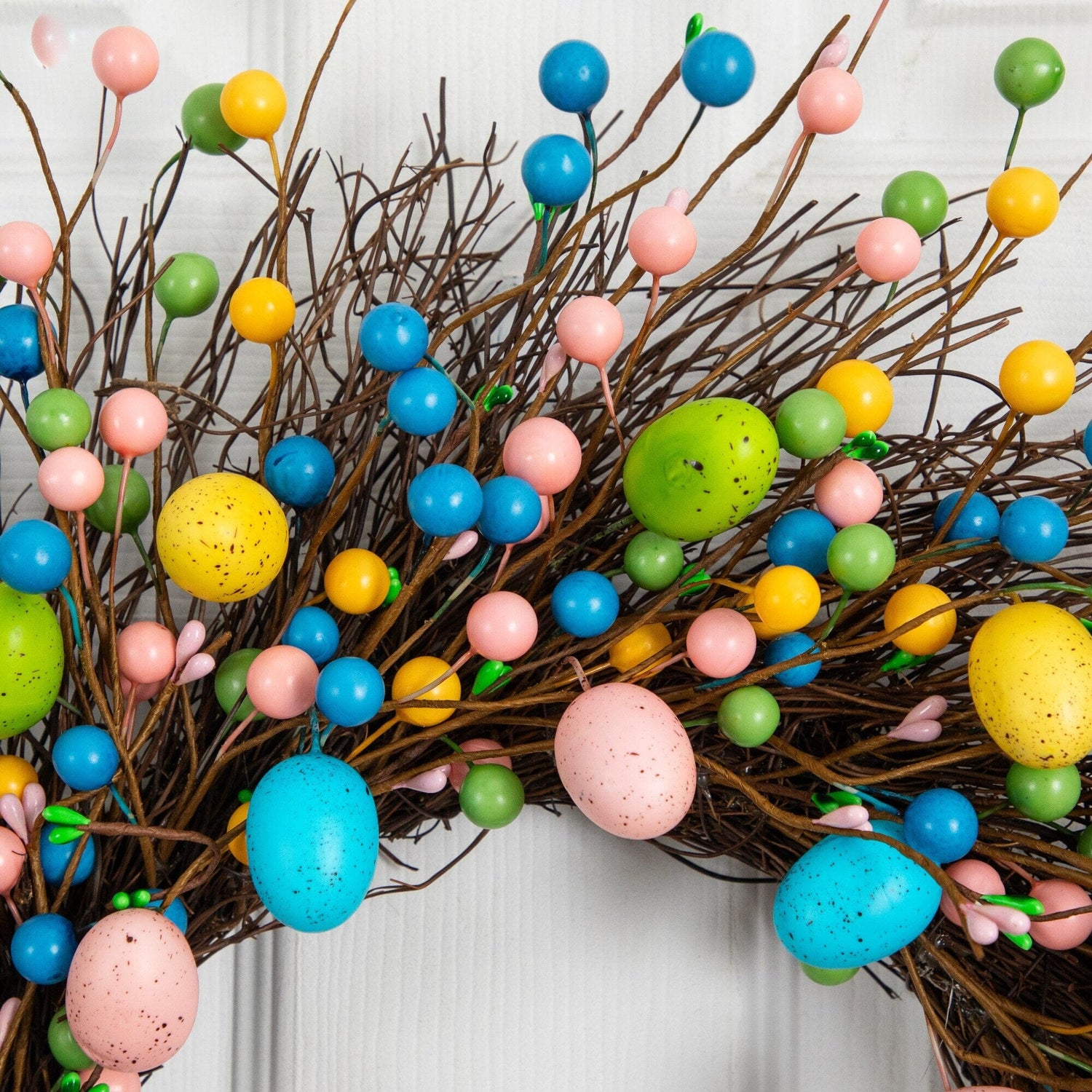 24" Artificial Easter Egg Twig Wreath