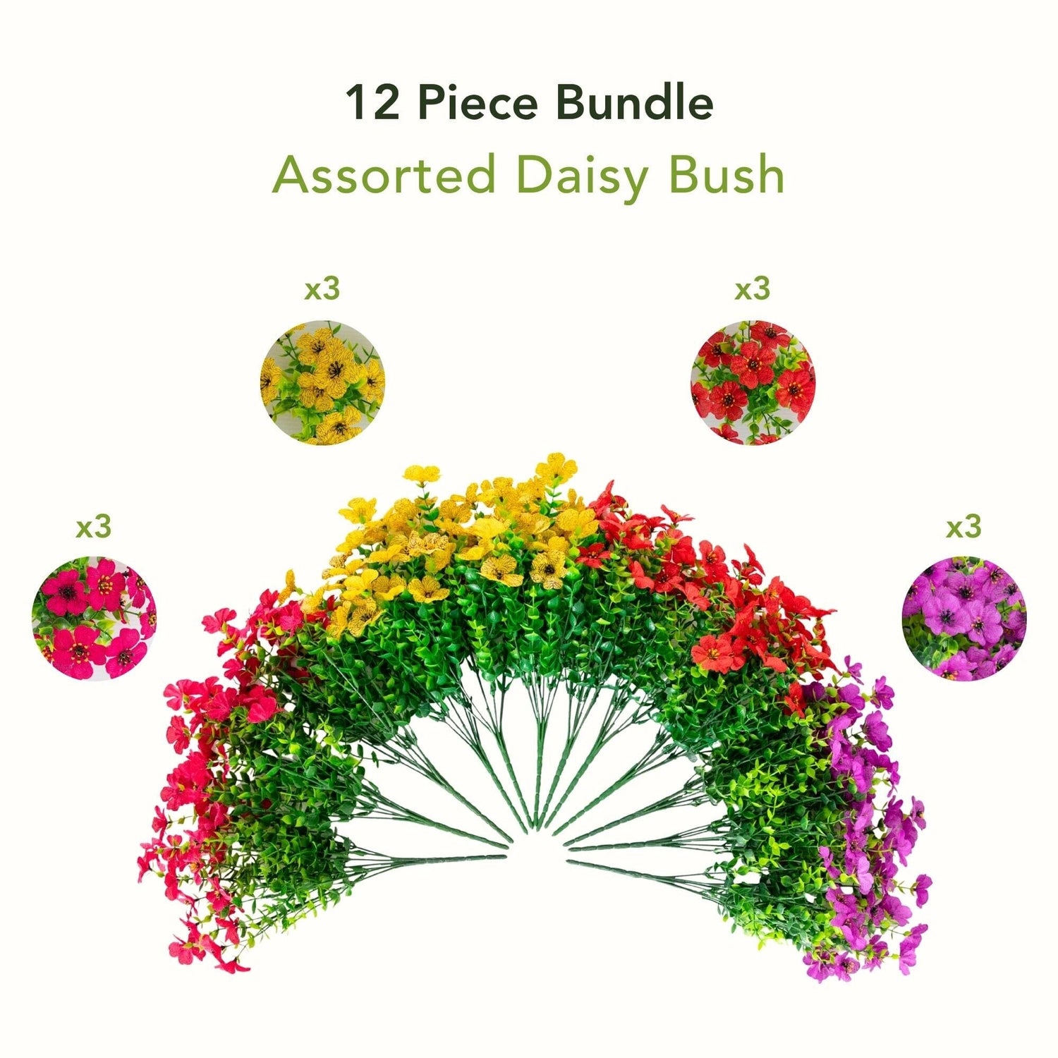 24" UV Resistant Artificial Daisy Hanging Basket DIY Kit (Indoor/Outdoor)