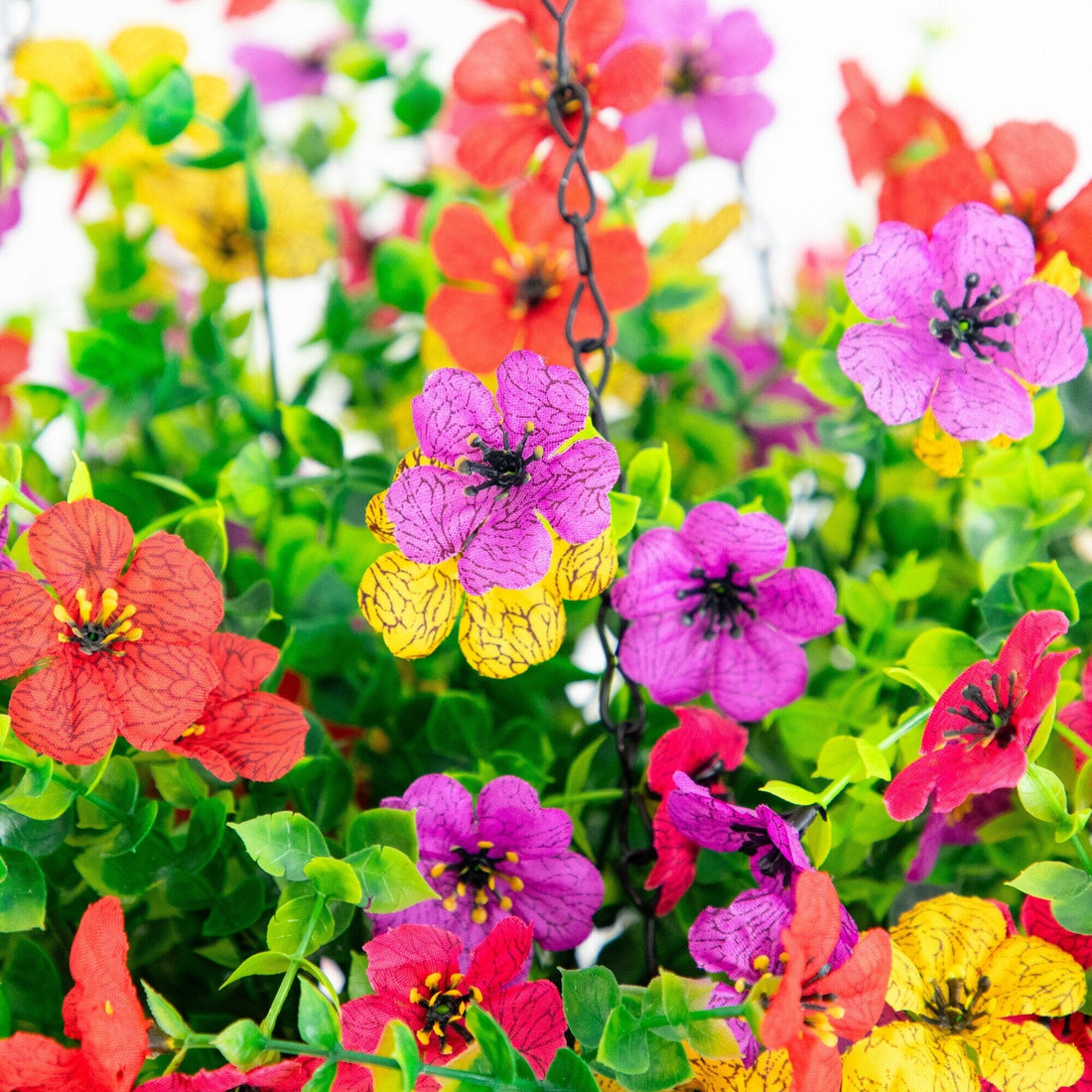 hanging basket sun plants Nearly Natural 24in. UV Resistant Artificial Daisy Hanging Basket DIY Kit (Indoor/Outdoor)
