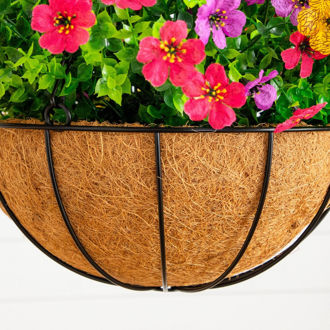 24 hanging planter Nearly Natural 24-Inch UV Resistant Artificial Daisy Hanging Basket DIY Kit (Indoor/Outdoor)