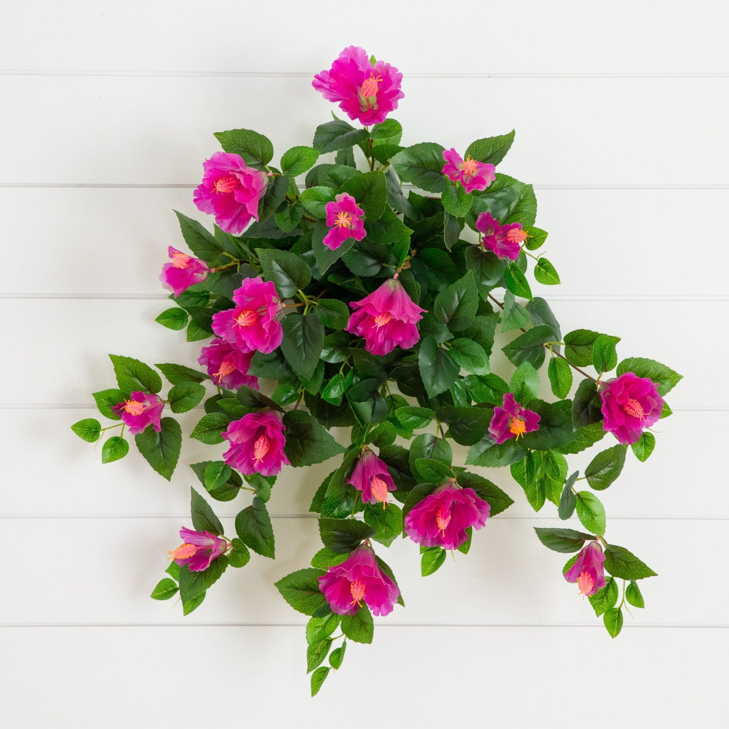 24" UV Resistant Artificial Hibiscus Hanging Plant (Indoor/Outdoor) - Set of 2