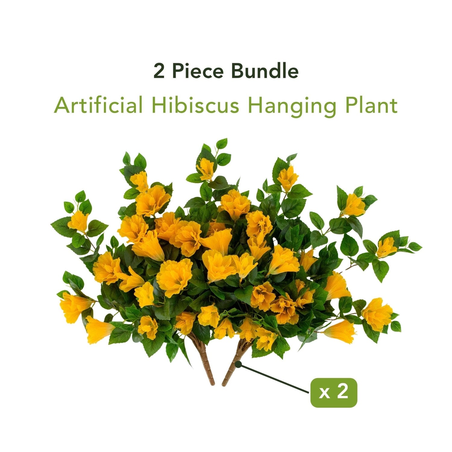 24" UV Resistant Artificial Hibiscus Hanging Plant (Indoor/Outdoor) - Set of 2