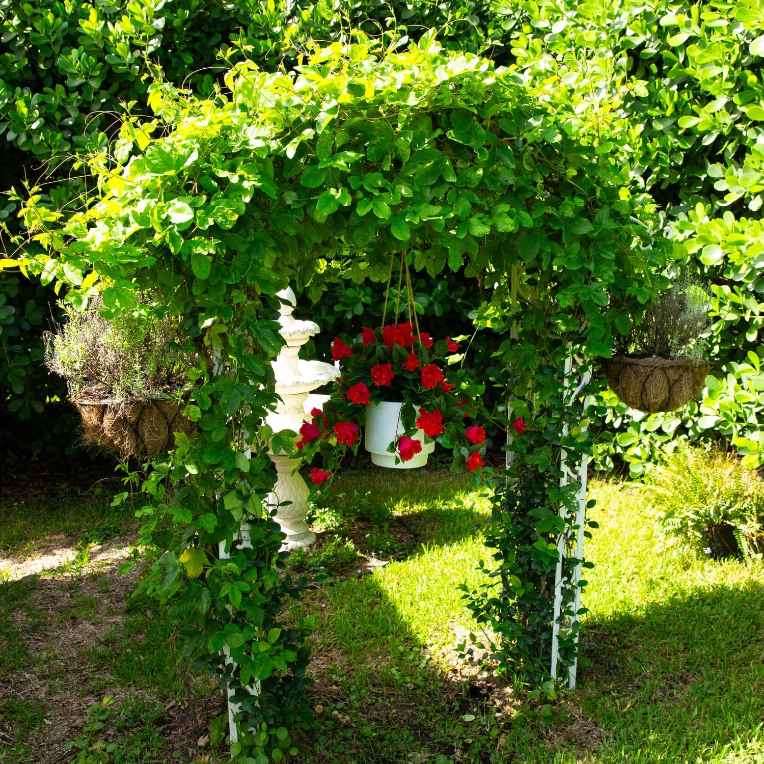 24" UV Resistant Artificial Hibiscus Hanging Plant (Indoor/Outdoor) - Set of 2