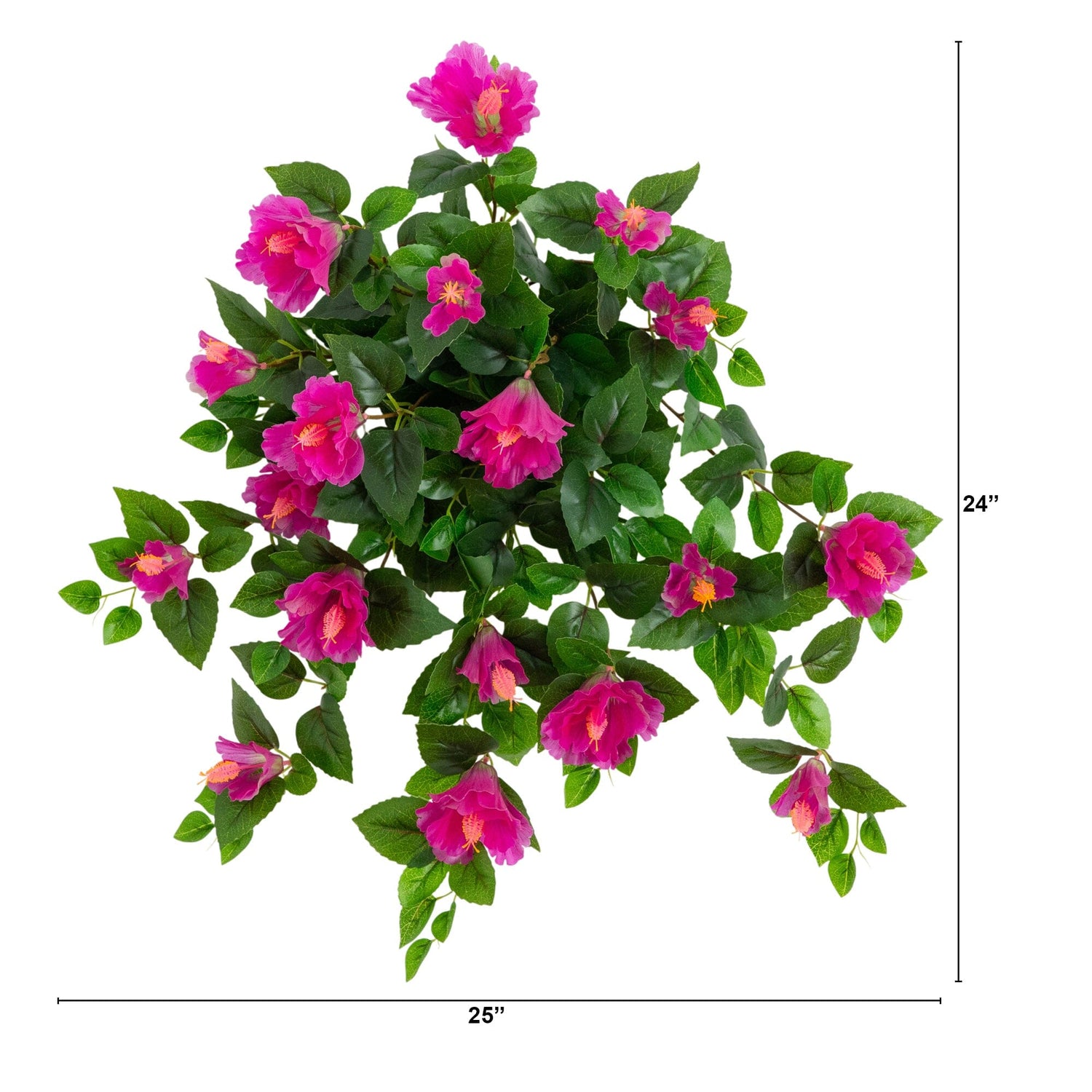 24" UV Resistant Artificial Hibiscus Hanging Plant (Indoor/Outdoor) - Set of 2