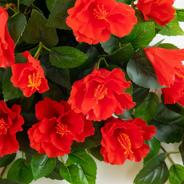 24" UV Resistant Artificial Hibiscus Hanging Plant (Indoor/Outdoor) - Set of 2