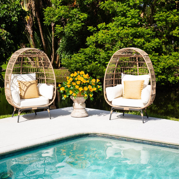 24" UV Resistant Artificial Hibiscus Hanging Plant (Indoor/Outdoor) - Set of 2