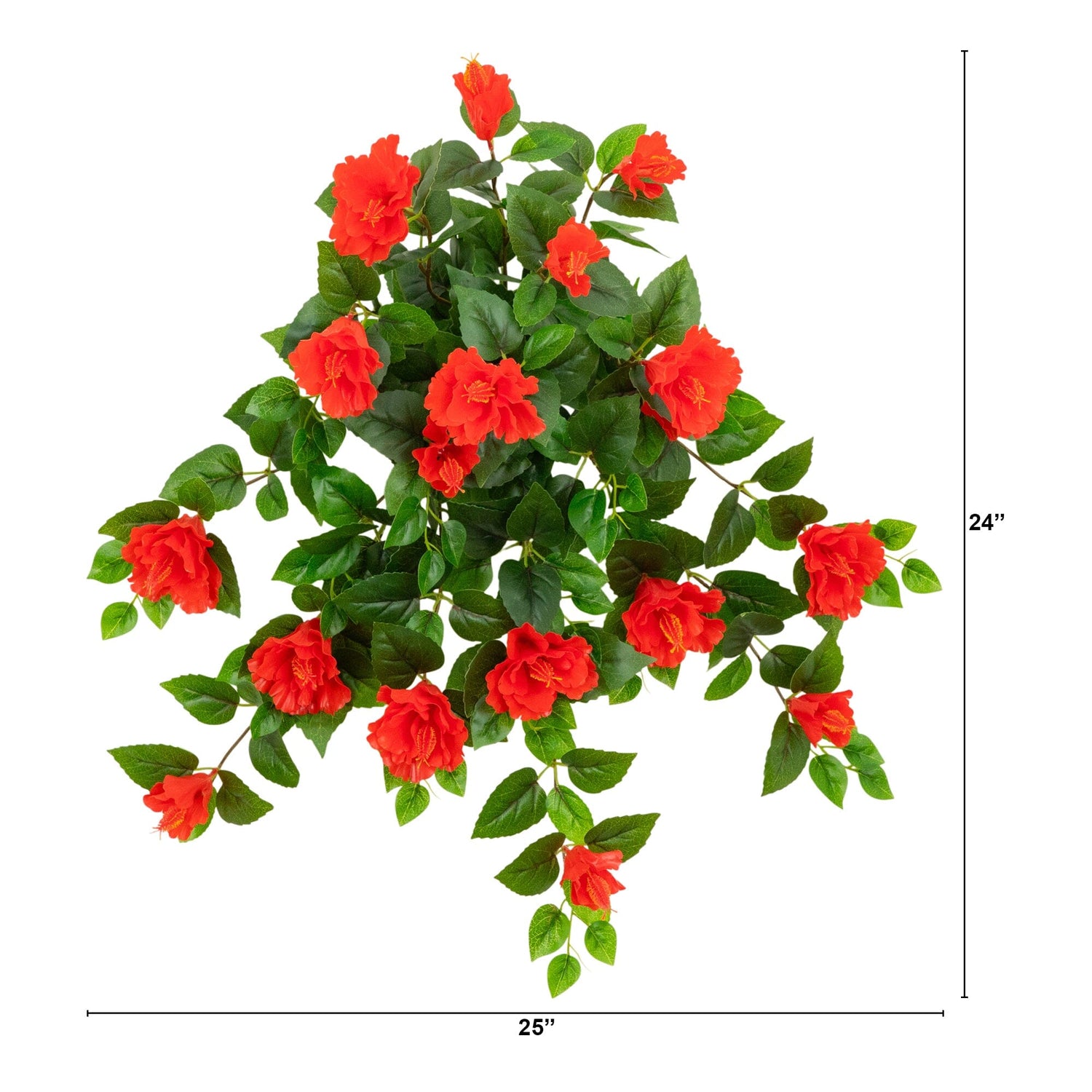 24" UV Resistant Artificial Hibiscus Hanging Plant (Indoor/Outdoor) - Set of 2