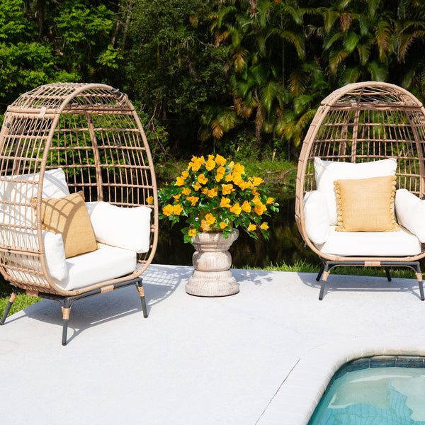 24" UV Resistant Artificial Hibiscus Hanging Plant (Indoor/Outdoor) - Set of 2