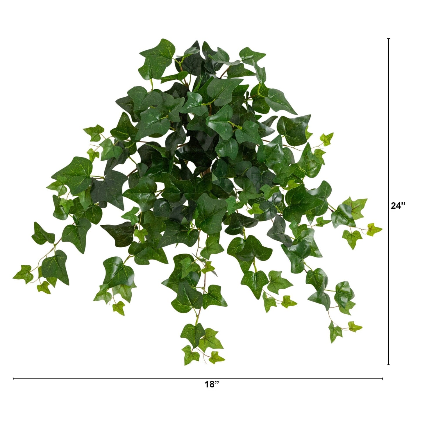 24" UV Resistant Artificial Puff Ivy Hanging Plant (Indoor/Outdoor) - Set of 3