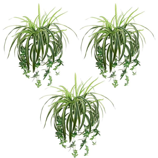 24" UV Resistant Artificial Spider Bush (Indoor/Outdoor) - Set of 3