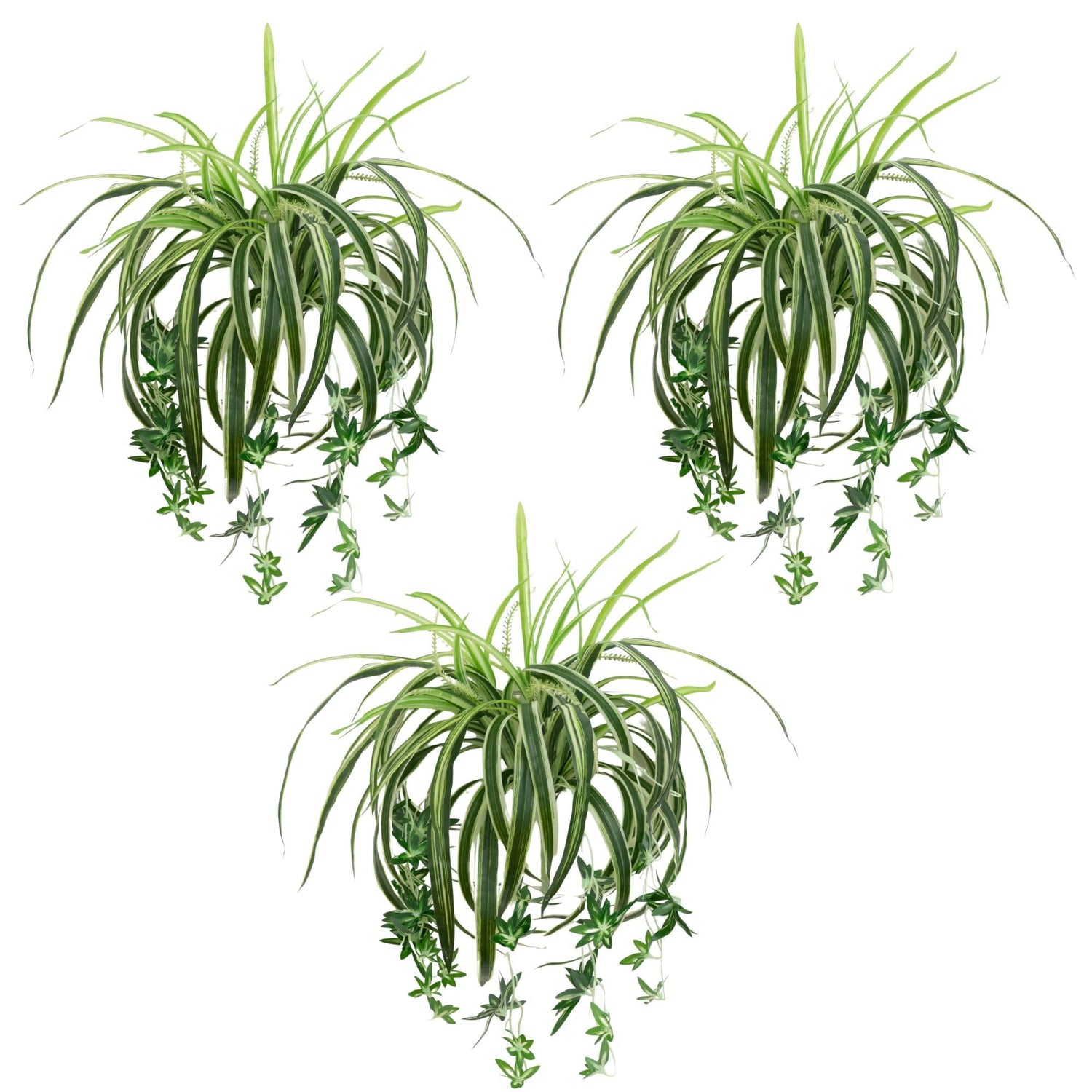 24" UV Resistant Artificial Spider Bush (Indoor/Outdoor) - Set of 3
