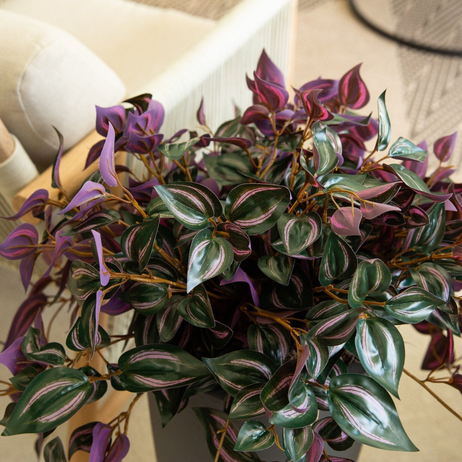 24" UV Resistant Artificial Wandering Jew Hanging Plant (Indoor/Outdoor)- Set of 3