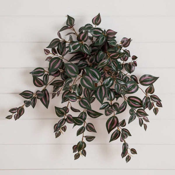 24" UV Resistant Artificial Wandering Jew Hanging Plant (Indoor/Outdoor)- Set of 3