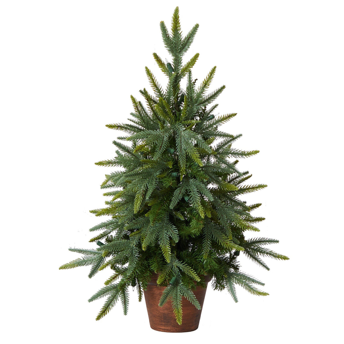 2.5' Christmas Tree w/Golden Planter & Clear Lights