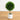 2.5’ UV Resistant Artificial Cedar Ball Topiary Tree in White Decorative Planter (Indoor/Outdoor)