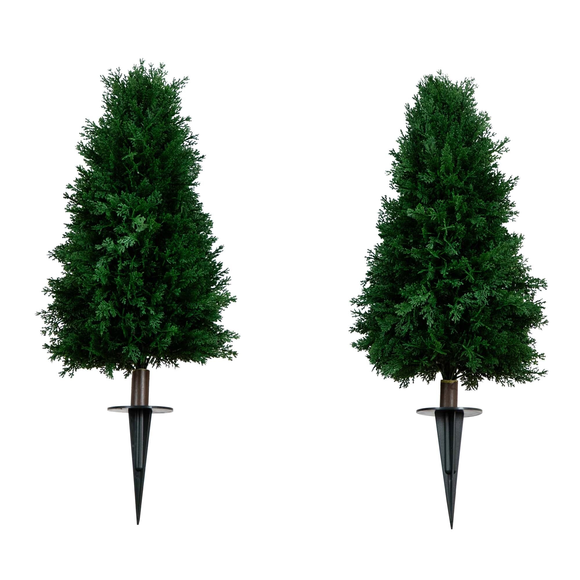 2.5' UV Resistant Artificial Cedar Plant with Integrated Ground