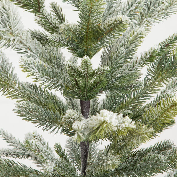 26” Artificial Flocked Fir Christmas Tree in Woven Basket