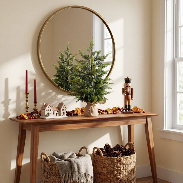 26” Artificial Real Touch Cedar Christmas Tree in Burlap Wrapped Base