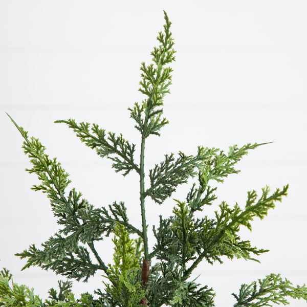 26” Artificial Real Touch Cedar Christmas Tree in Burlap Wrapped Base