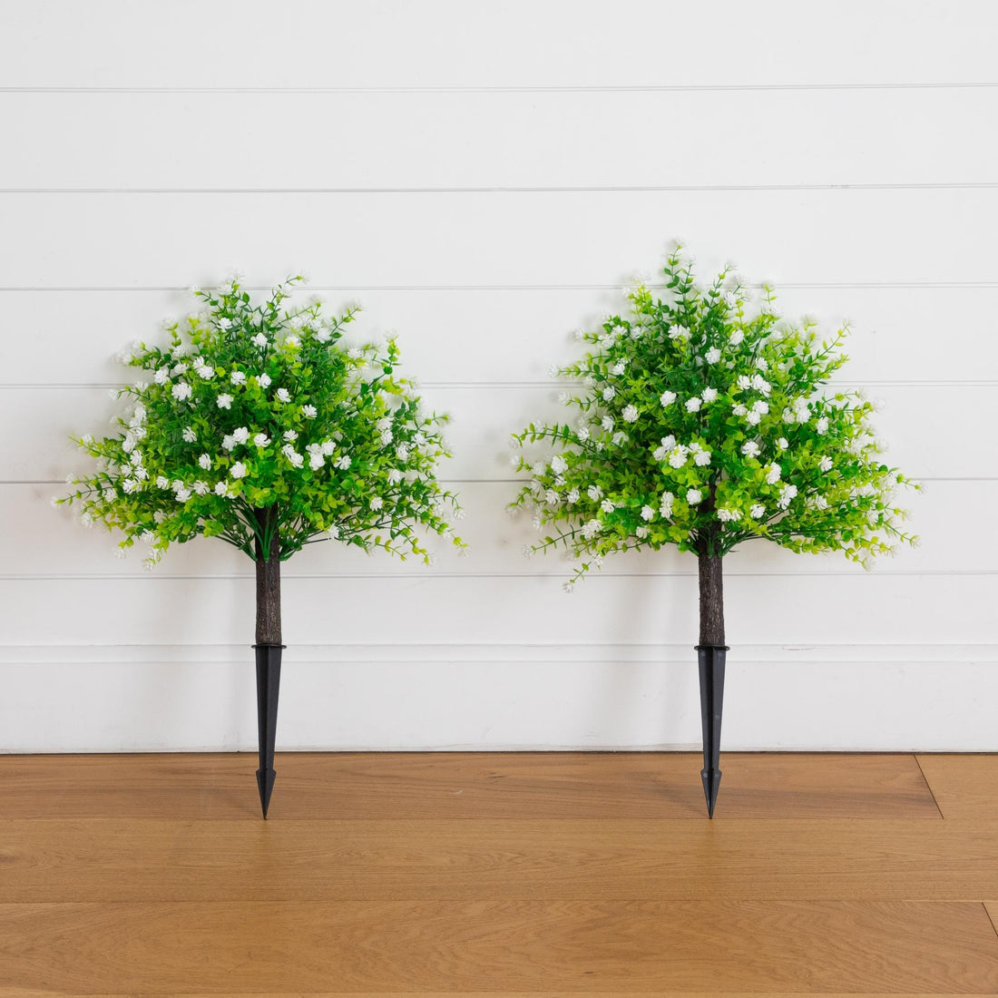 indoor white rose plant 26” UV Resistant Artificial Flowering Rose Bush with Integrated Ground – Nearly Natural