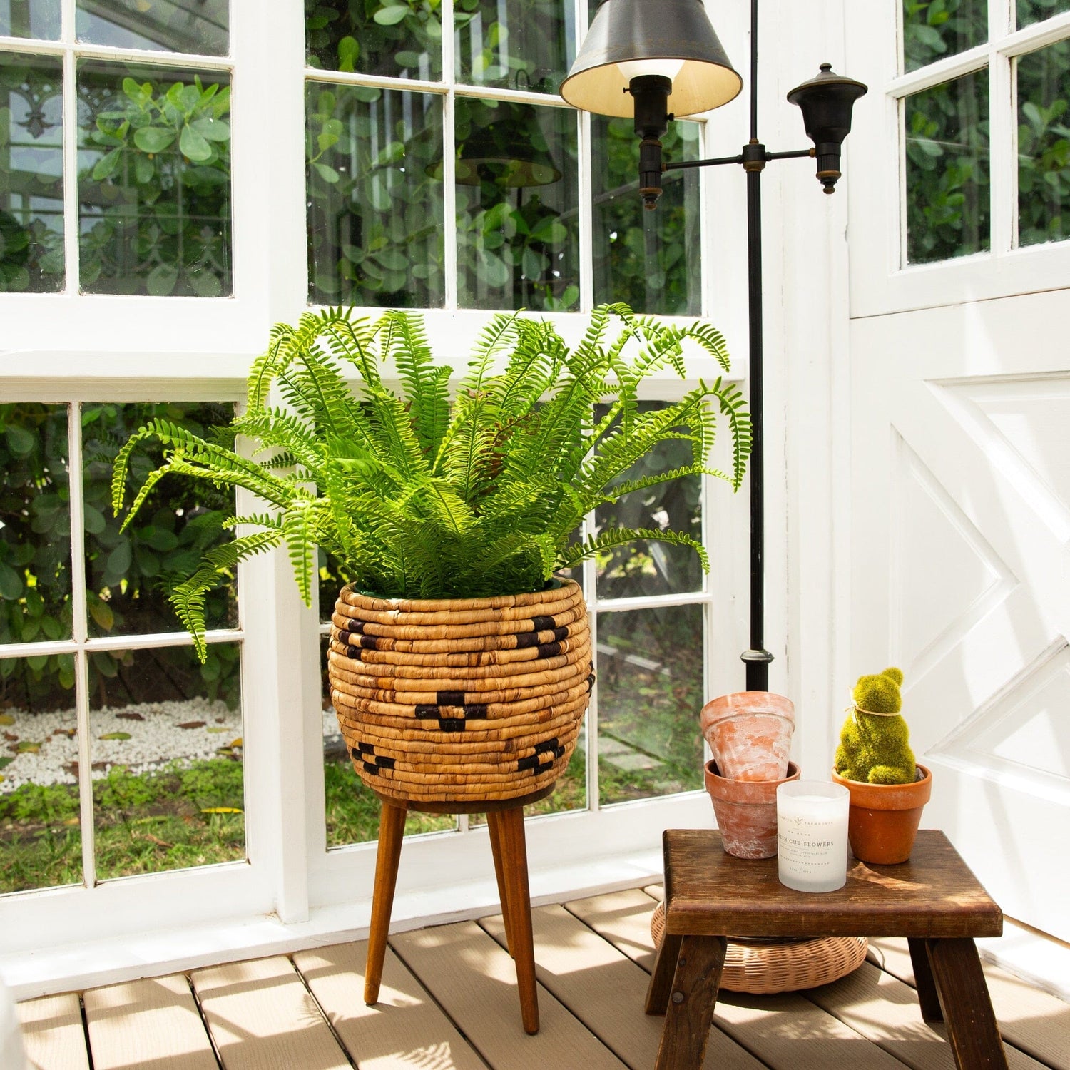 27" UV Resistant Artificial Real Touch Boston Fern Plant (Indoor/Outdoor)