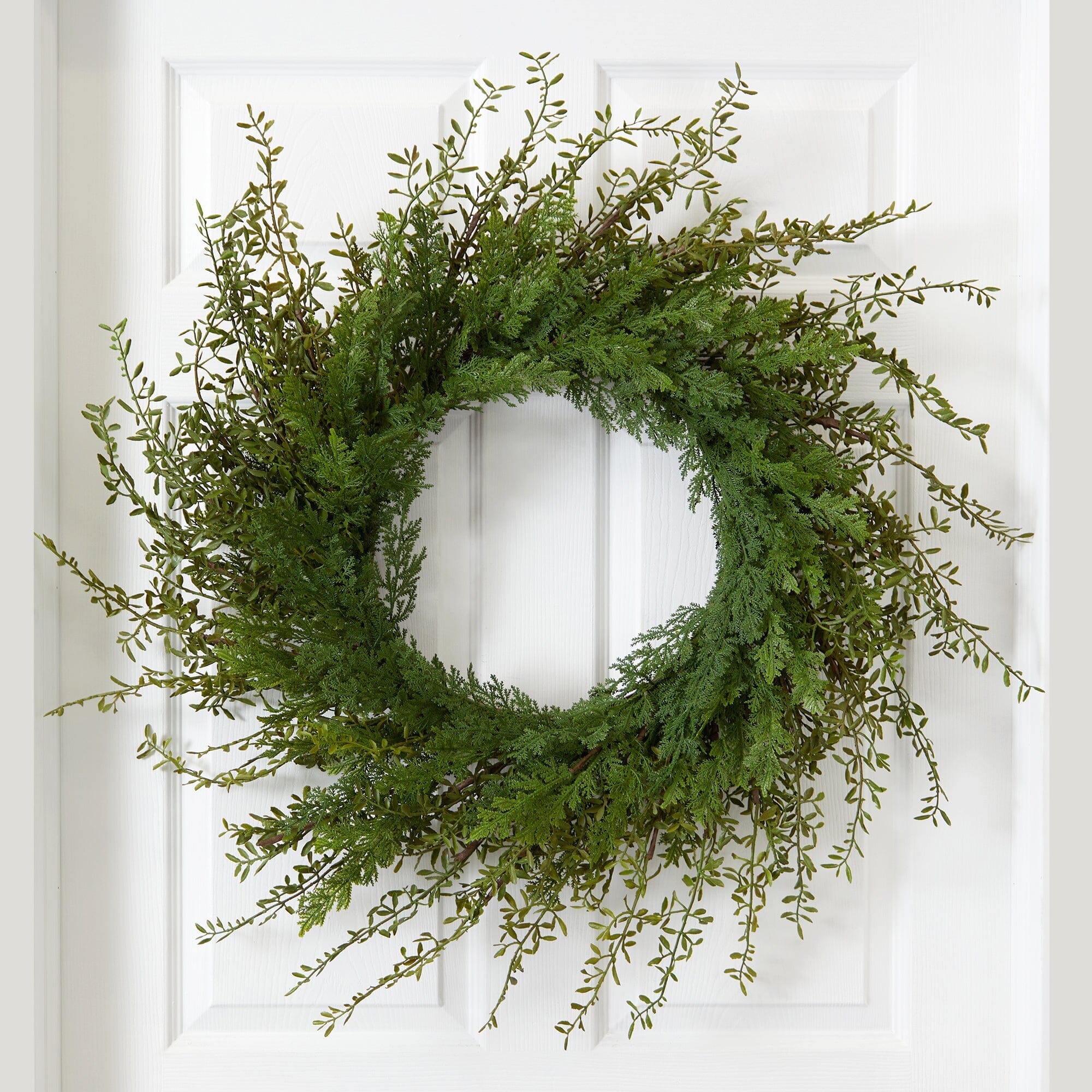 27” Mixed Grass Artificial Wreath | Nearly Natural