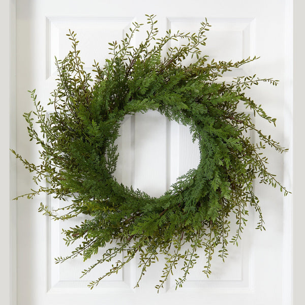 27” Mixed Grass Artificial Wreath